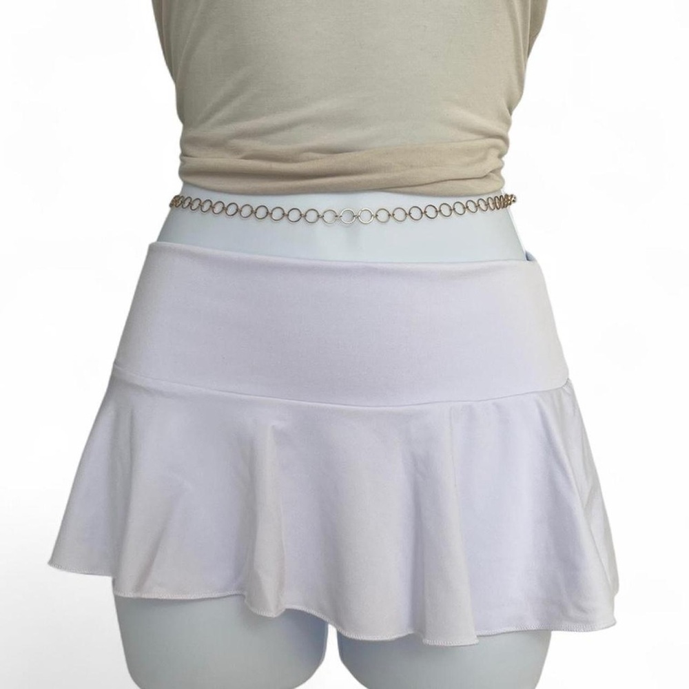Mapalé Y2K White Micro Mini Pleated Skirt